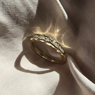 14 karaat gouden ring met as verwerkt, endless waters ring