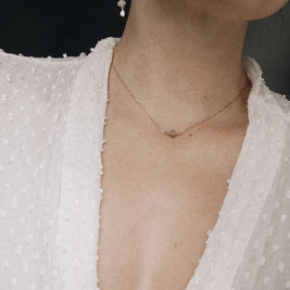 delicate luxe asketting verwerkt met italiaans glas