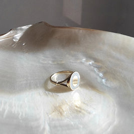 minimalistische as ring van 14k goud