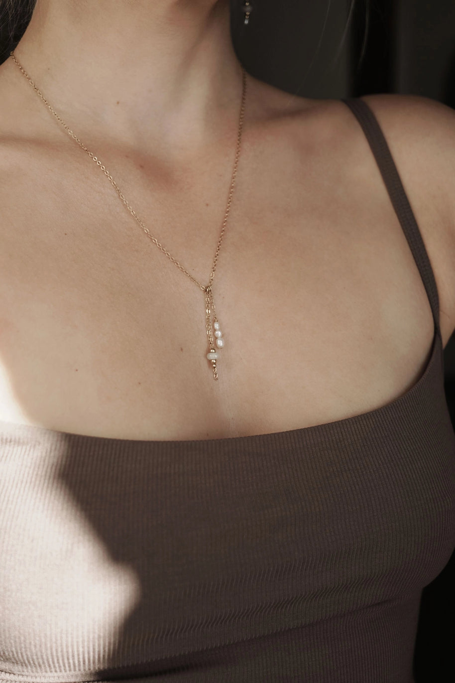 handgemaakte as ketting van 14k gold filled