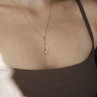 handgemaakte as ketting van 14k gold filled