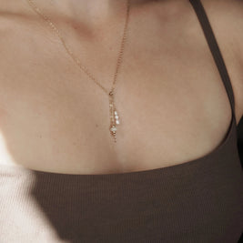 handgemaakte as ketting van 14k gold filled